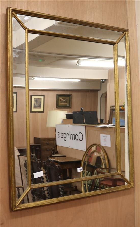 A gilt framed mirror, H.100cm